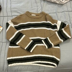 Striped Brown and White Sweater